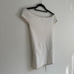 White House Black Market Off-Shoulder Knit Top w/ Waist Tie (M)